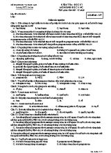 Đề kiểm tra học kì II môn Sinh học Lớp 11 (Ban nâng cao) - Mã đề 357 - Trường THPT Lê Lợi